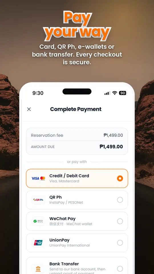 OOPA car rental app screen 5